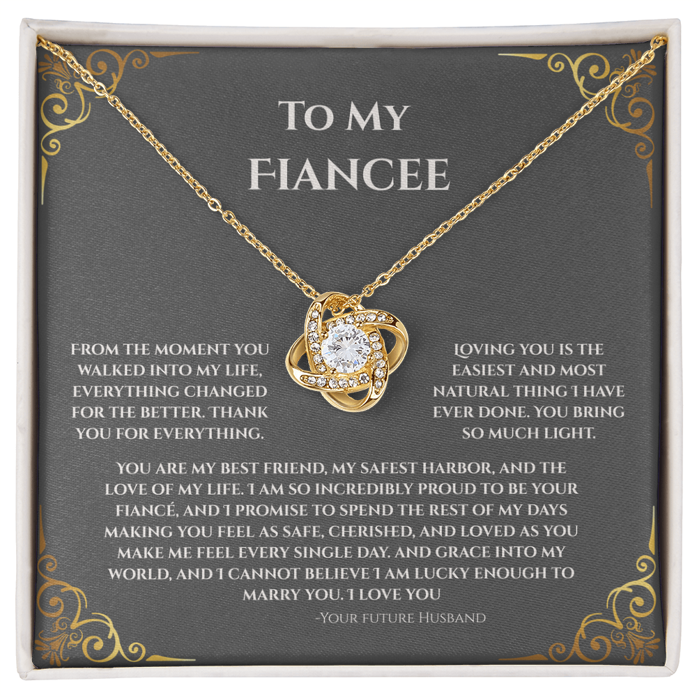 To My Fiancee, Love Knot Necklace