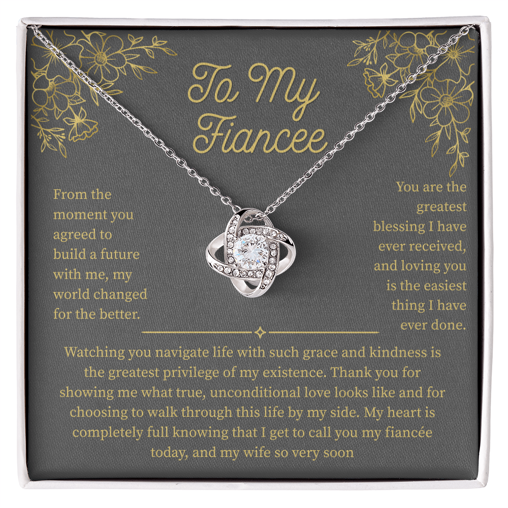 To My Fiancee, Love Knot Necklace