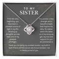 To My Sister, Love Knot Necklace