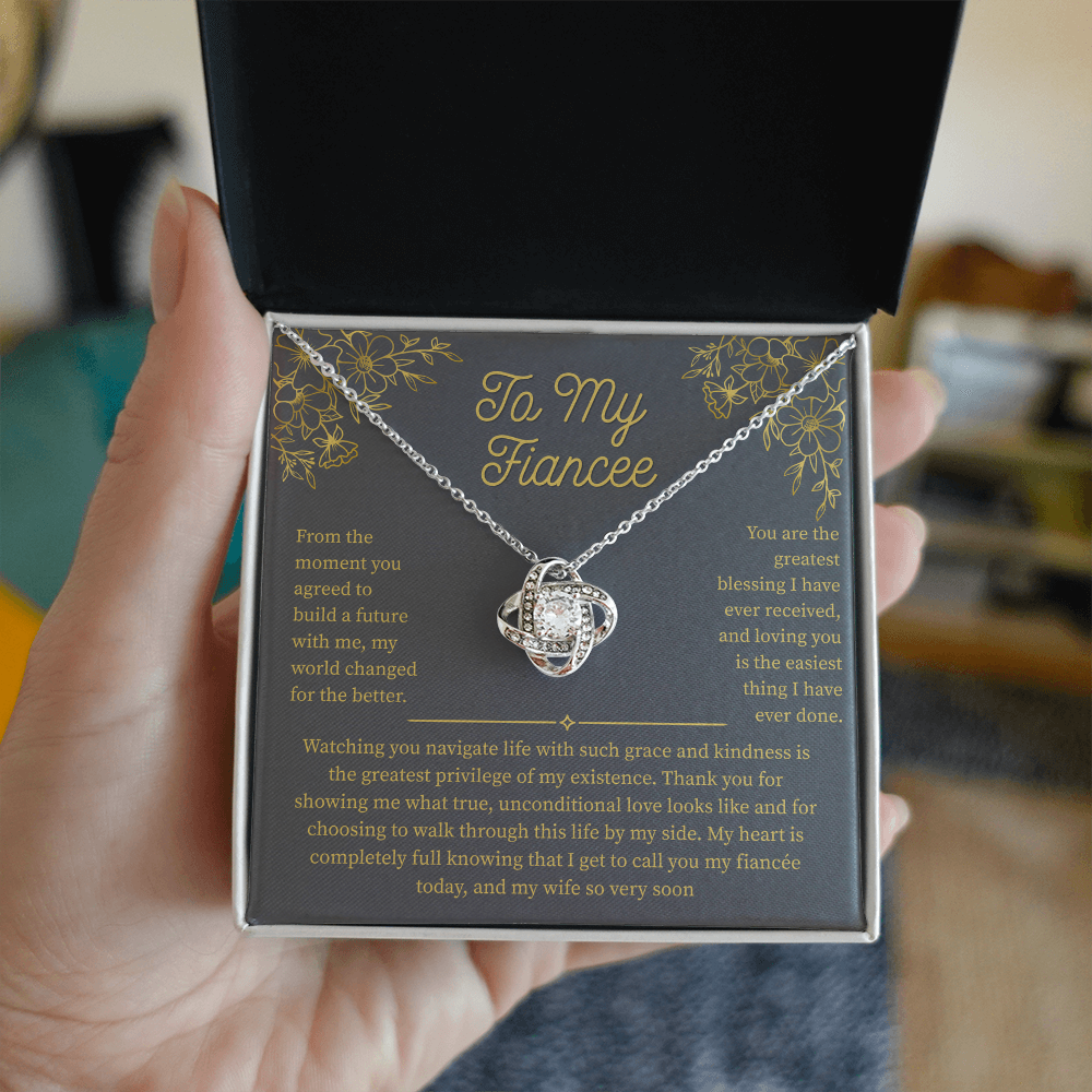 To My Fiancee, Love Knot Necklace