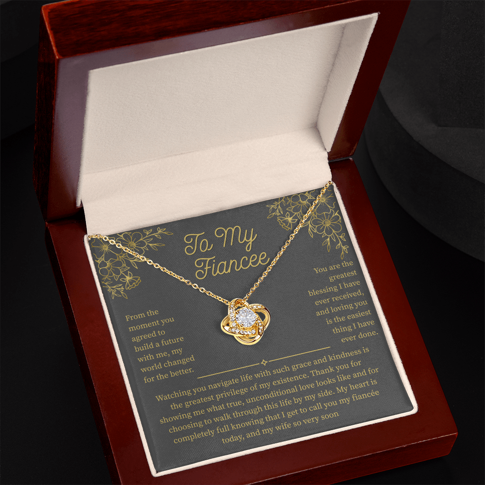 To My Fiancee, Love Knot Necklace