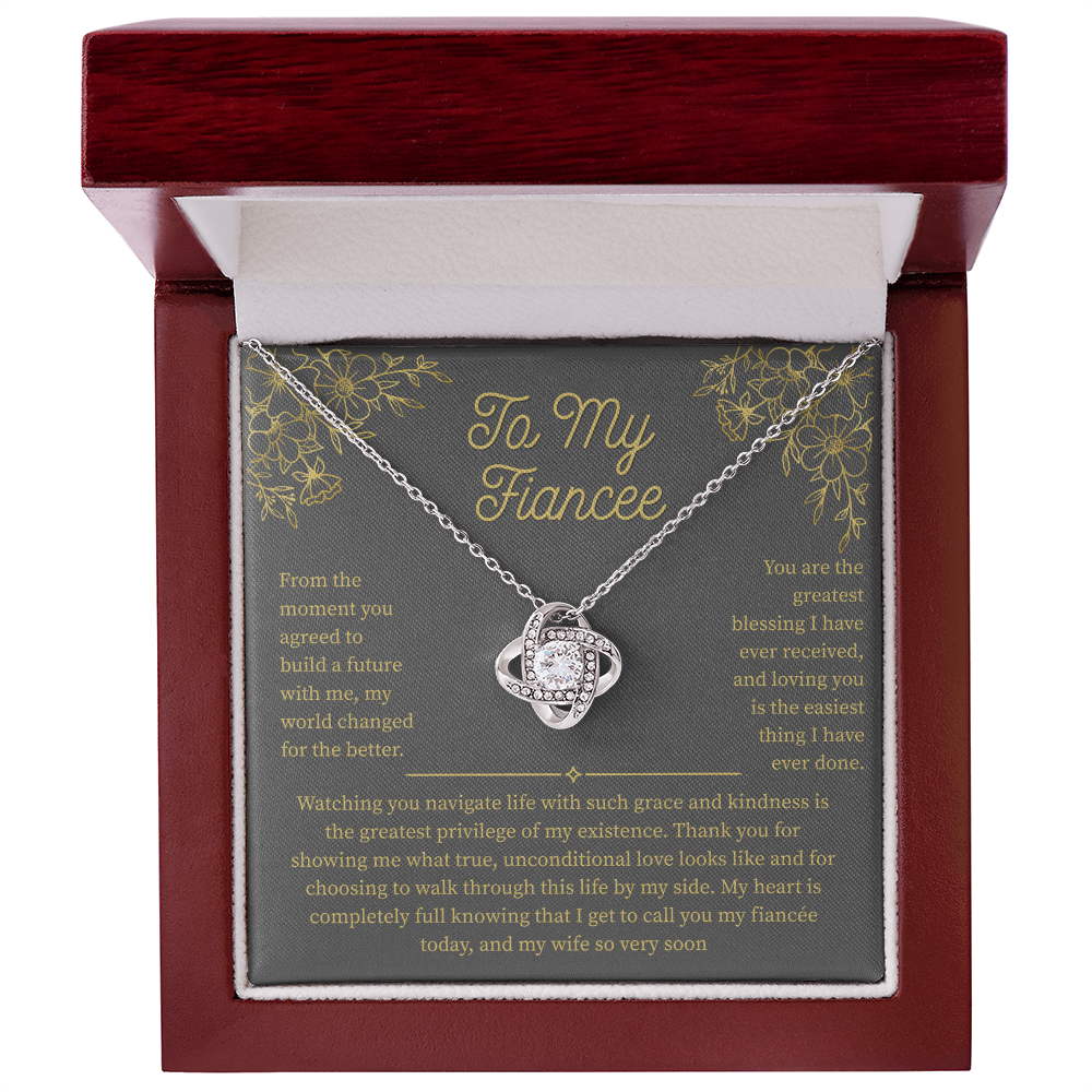 To My Fiancee, Love Knot Necklace