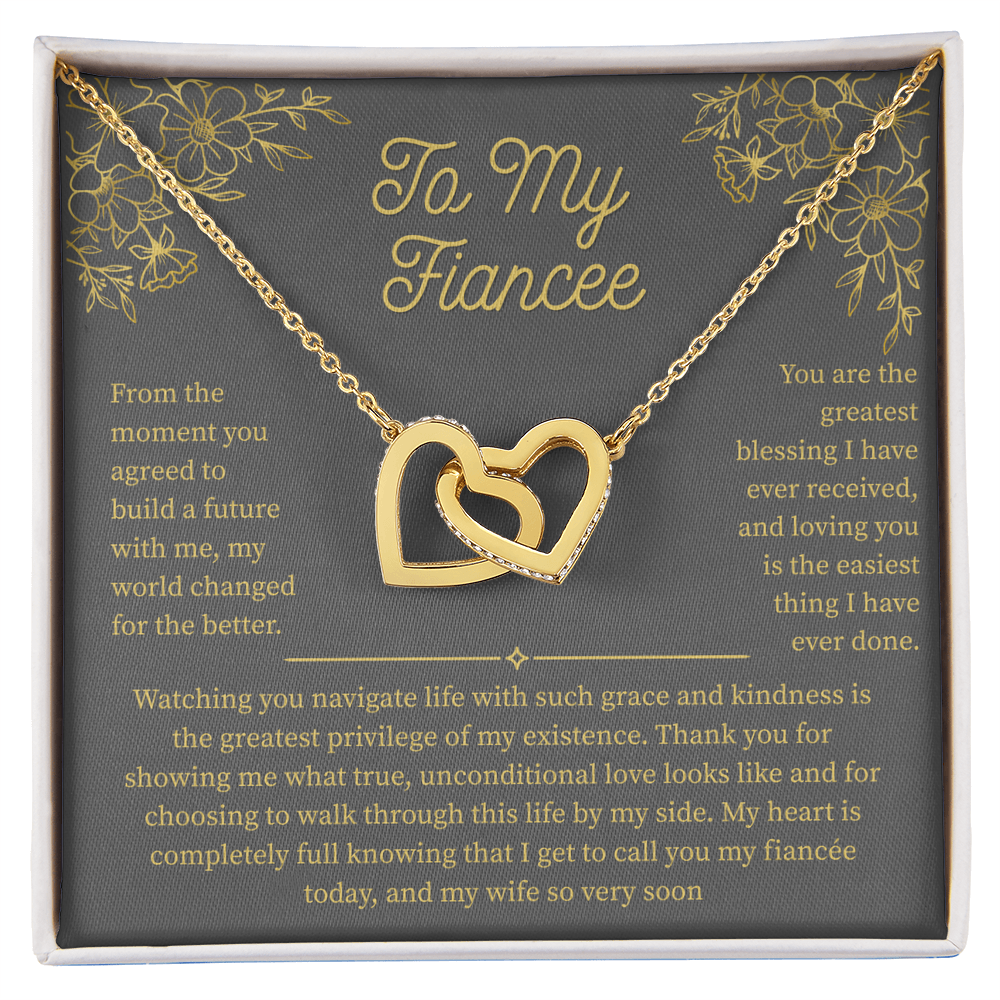 To My Fiancee, Interlocking Hearts Necklace