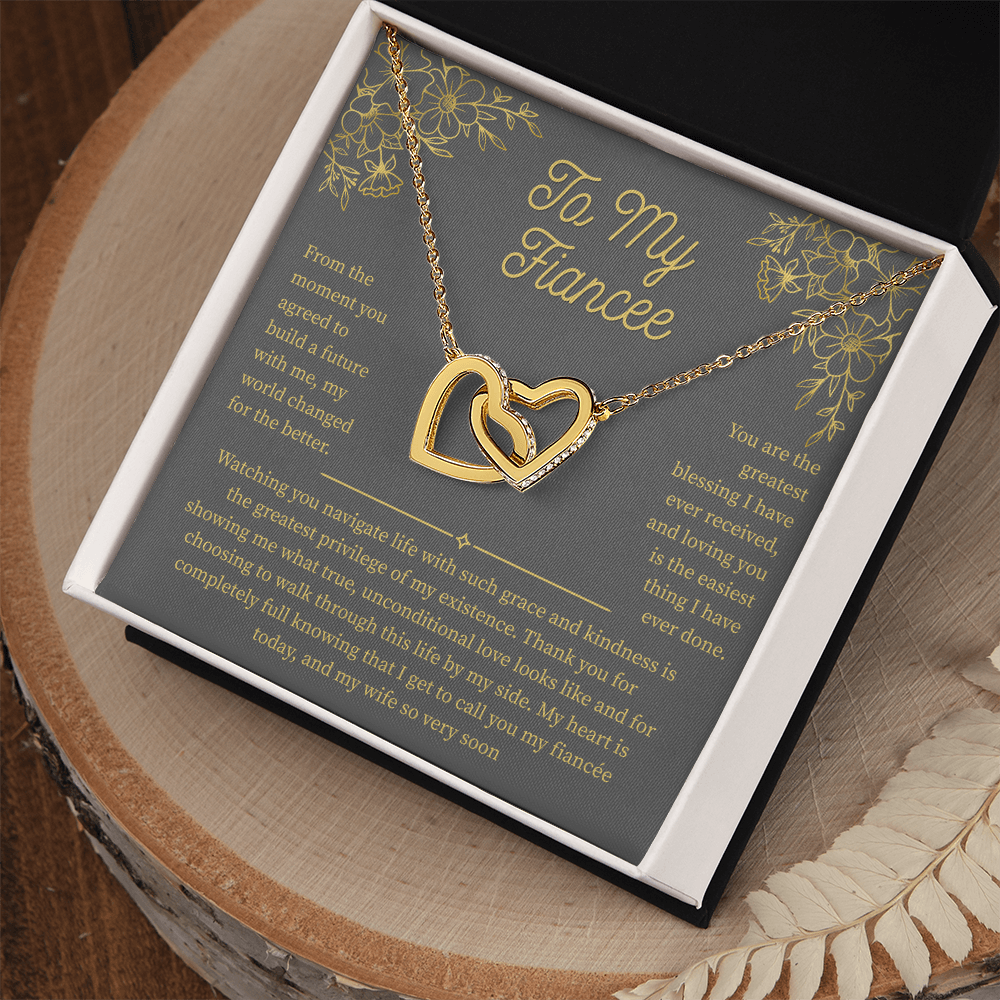 To My Fiancee, Interlocking Hearts Necklace