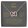 To My Sister, Interlocking Heart Necklace