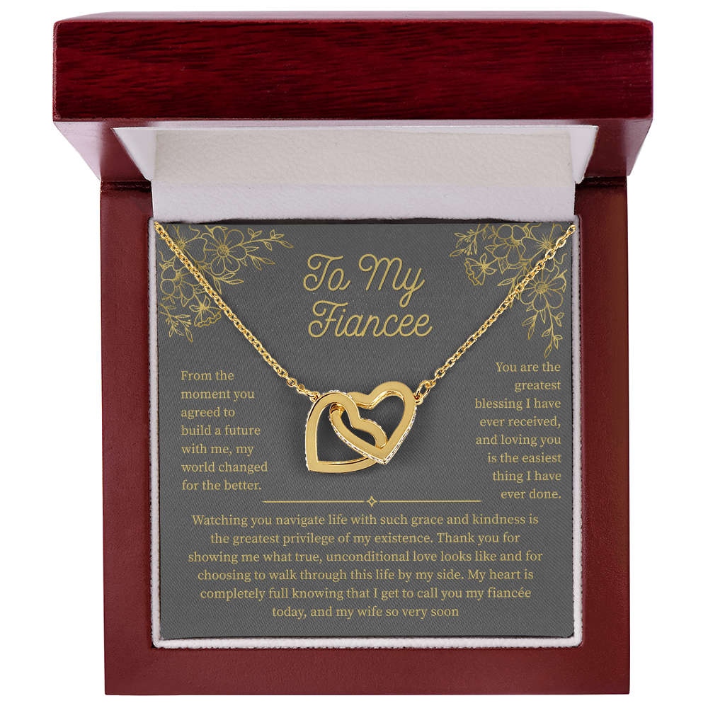To My Fiancee, Interlocking Hearts Necklace