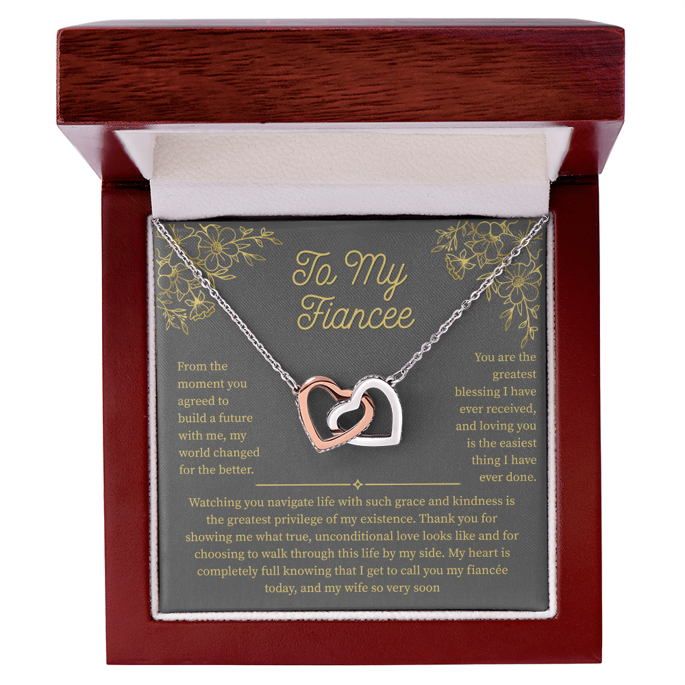 To My Fiancee, Interlocking Hearts Necklace