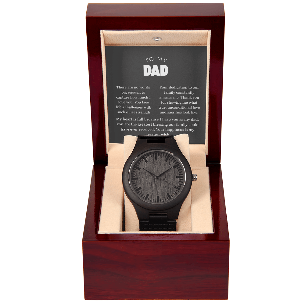 To My Dad, Men's Black Wooden Watch