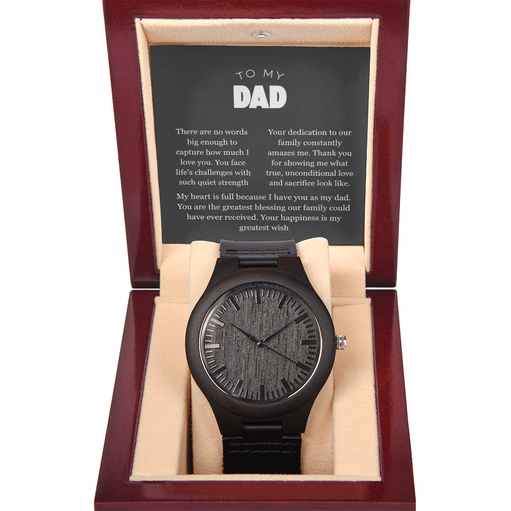 To My Dad, Men's Black Wooden Watch