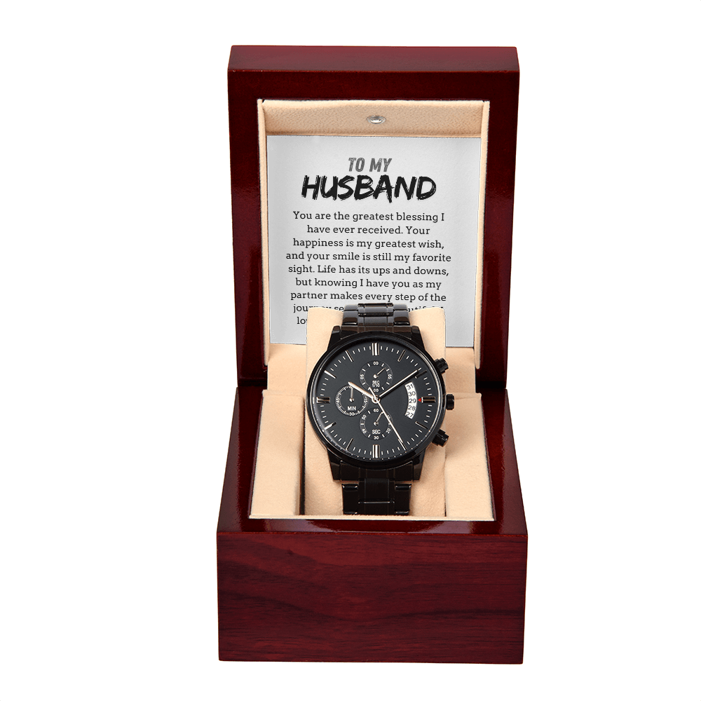 To My Husband, Black Chronograph Watch