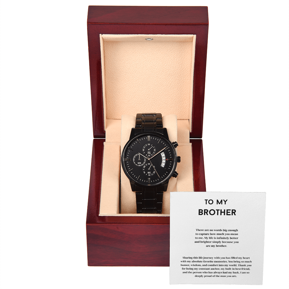 To My Brother, Black Chronograph Watch