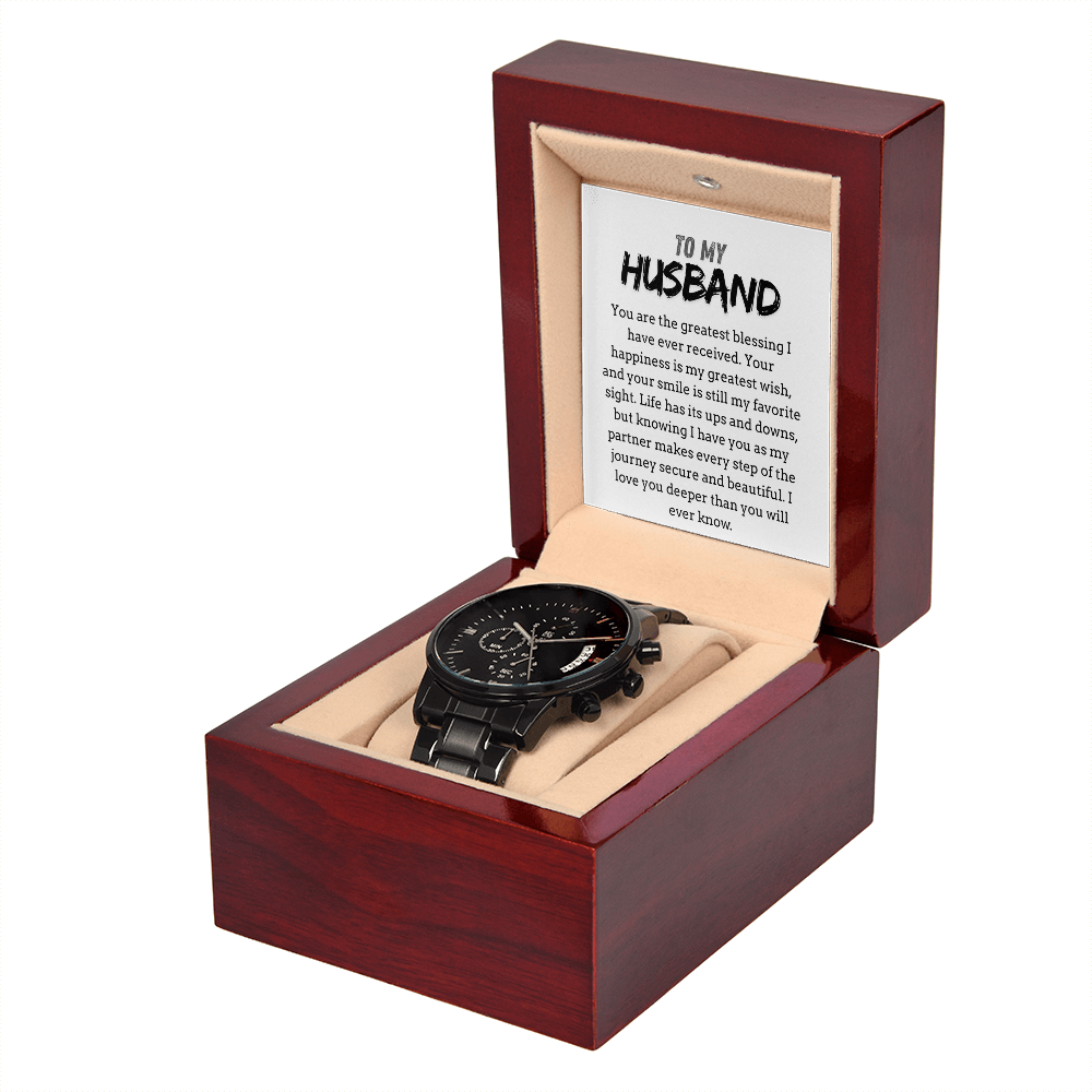 To My Husband, Black Chronograph Watch