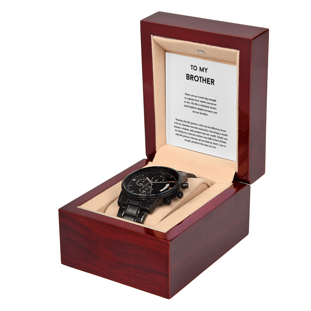 To My Brother, Black Chronograph Watch