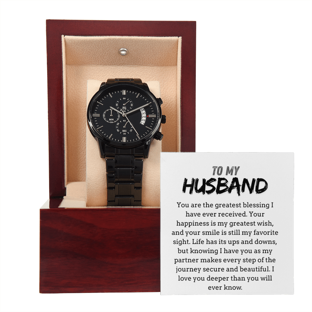 To My Husband, Black Chronograph Watch