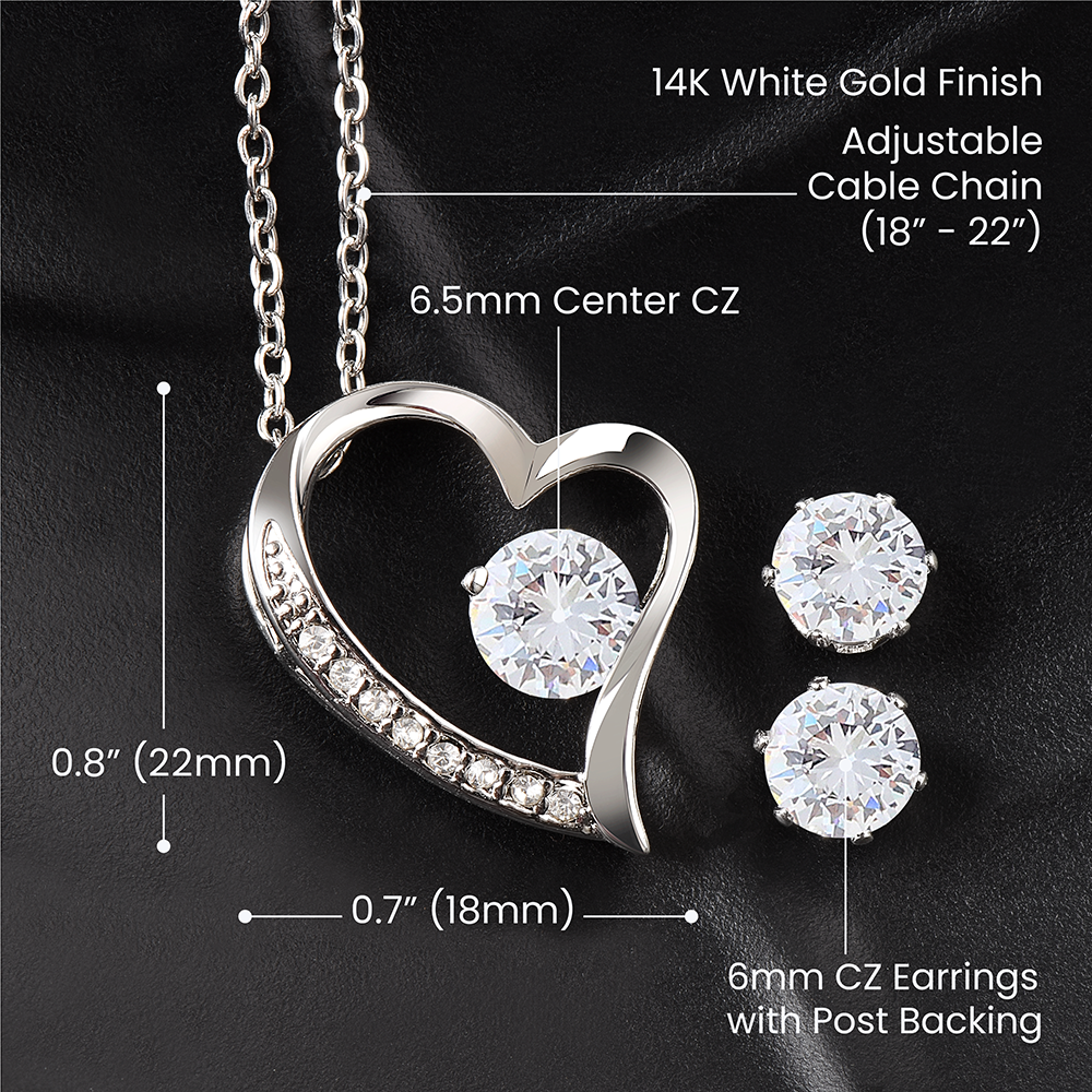 To My Sister, Forever Love Necklace and Earring Bundle
