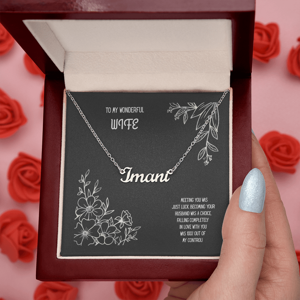 To My Wonderful Wife Black/White Custom Necklace