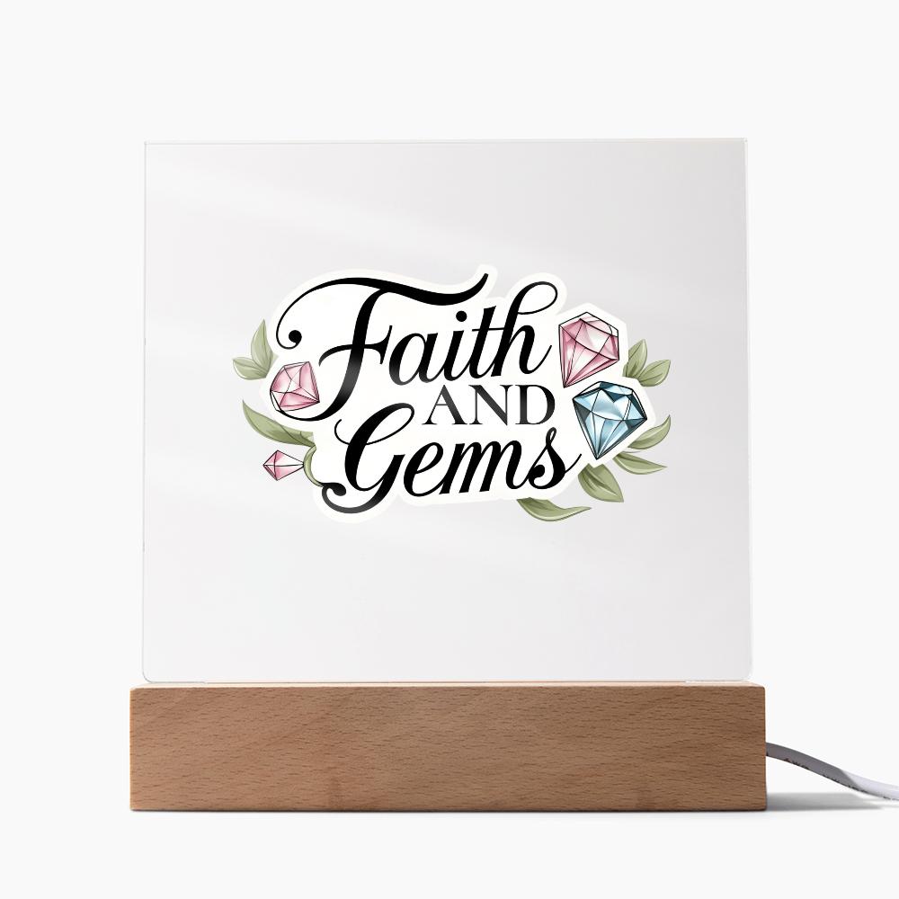 Faith and Gems Light Up Plaque
