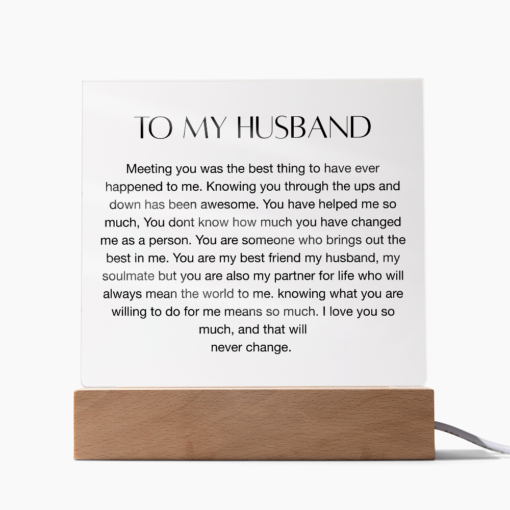 To My Husband, Square Acrylic Plaque
