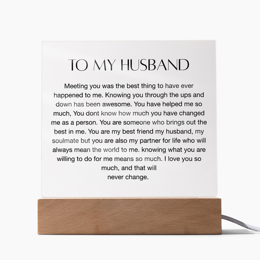 To My Husband, Square Acrylic Plaque