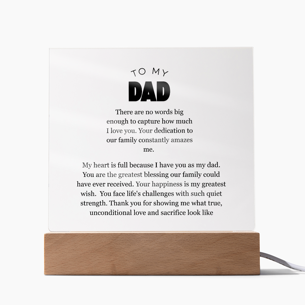 To My Dad, Acrylic Square Plaque
