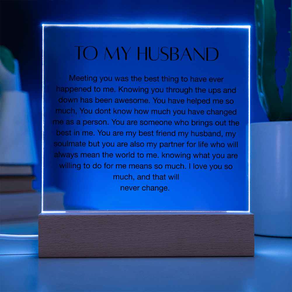 To My Husband, Square Acrylic Plaque