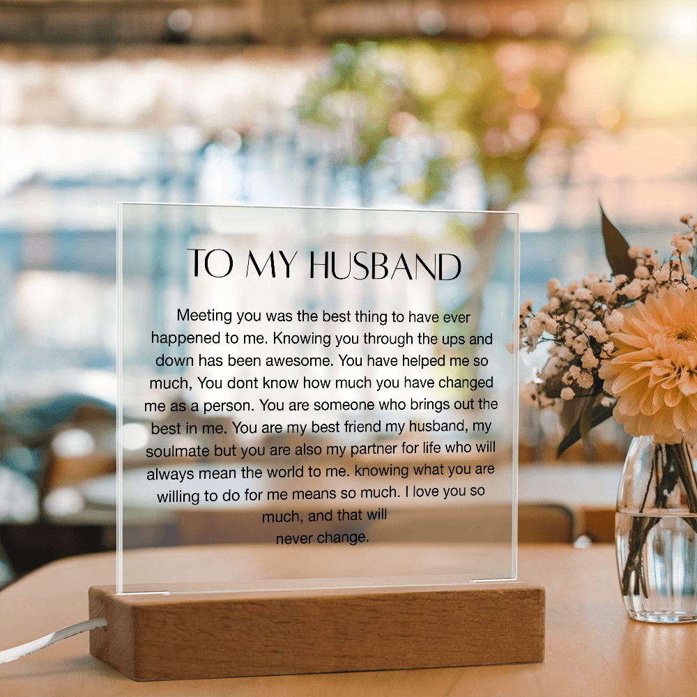 To My Husband, Square Acrylic Plaque