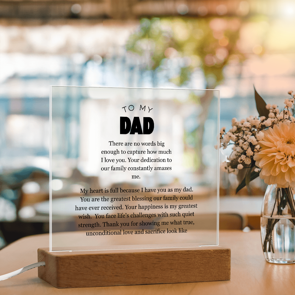 To My Dad, Acrylic Square Plaque