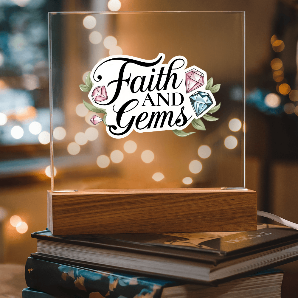 Faith and Gems Light Up Plaque