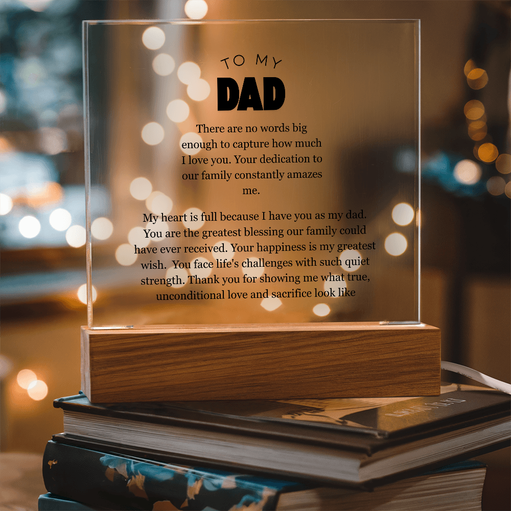 To My Dad, Acrylic Square Plaque
