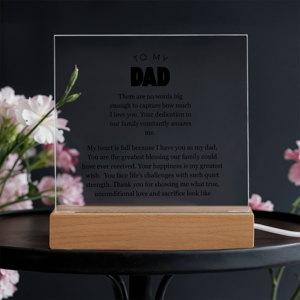To My Dad, Acrylic Square Plaque