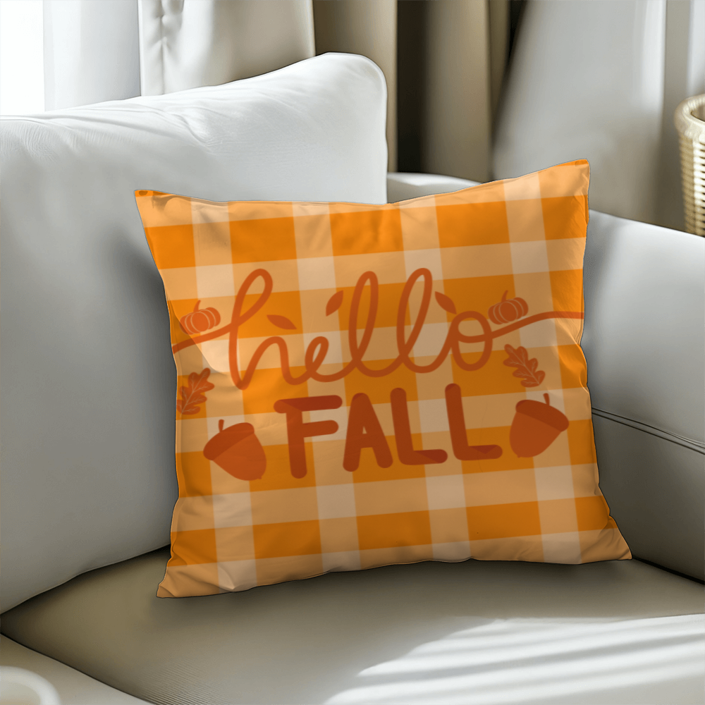 Plaid Hello Fall, Classic Pillow Case