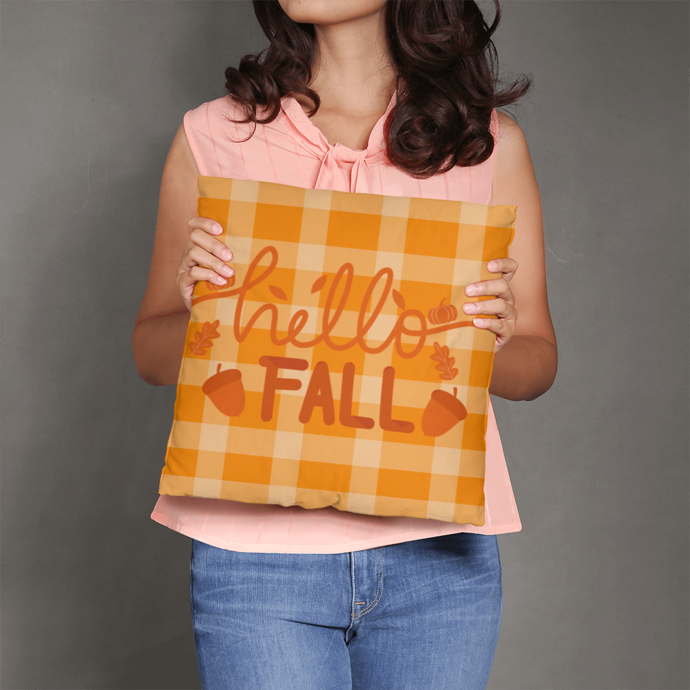 Plaid Hello Fall, Classic Pillow Case
