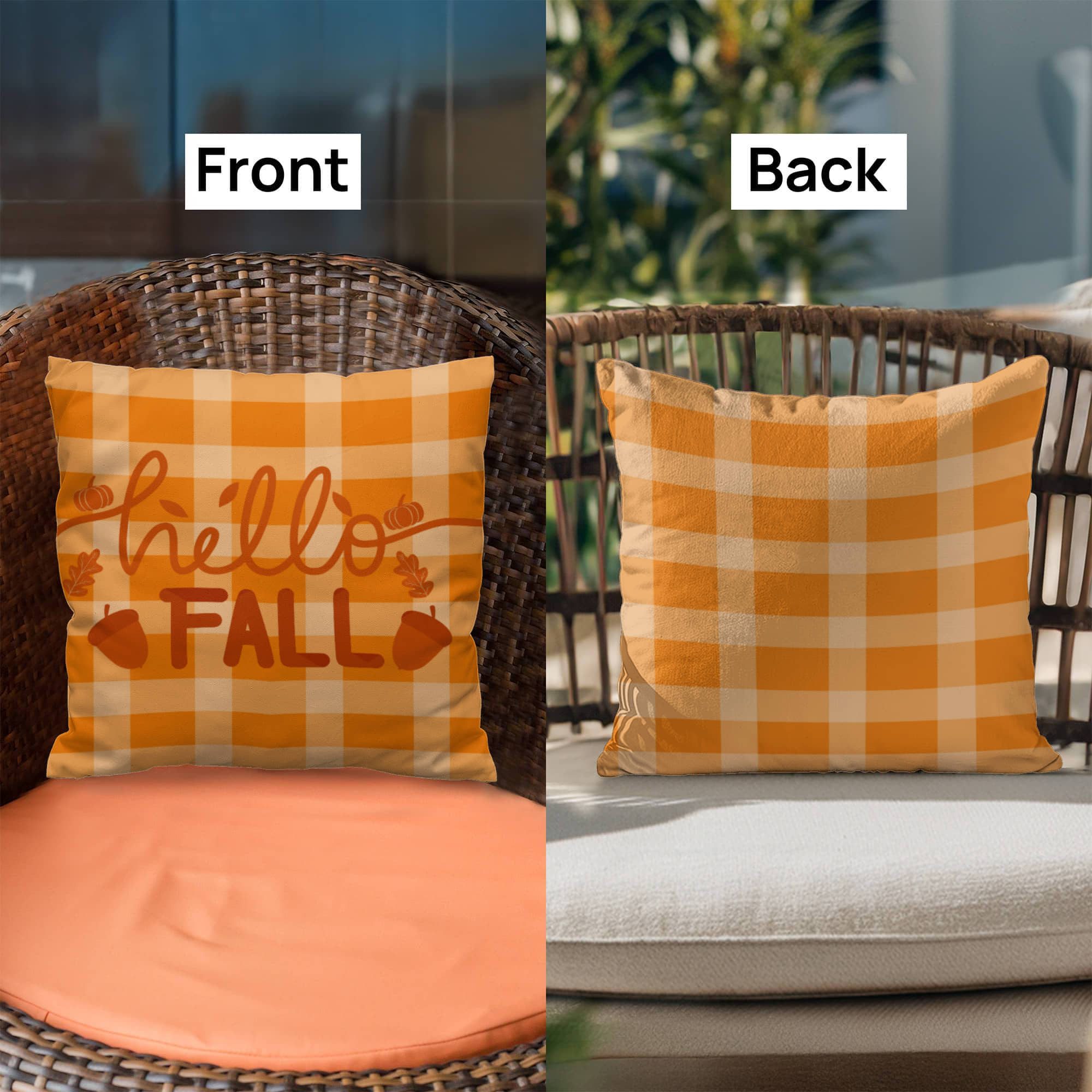 Plaid Hello Fall, Classic Pillow Case