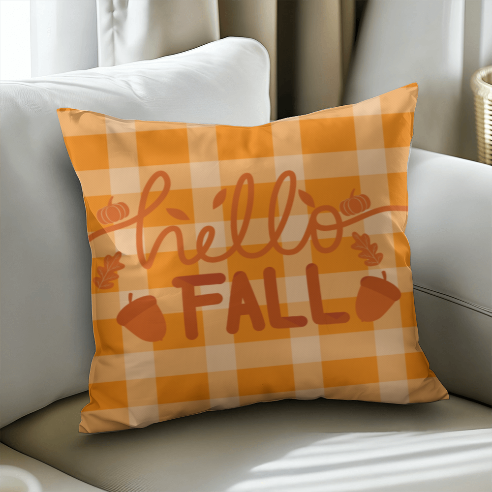 Plaid Hello Fall, Classic Pillow Case