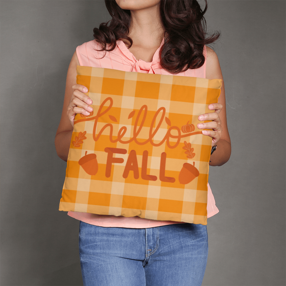 Plaid Hello Fall, Classic Pillow Case
