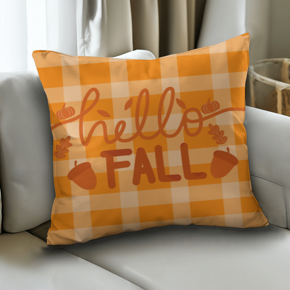 Plaid Hello Fall, Classic Pillow Case