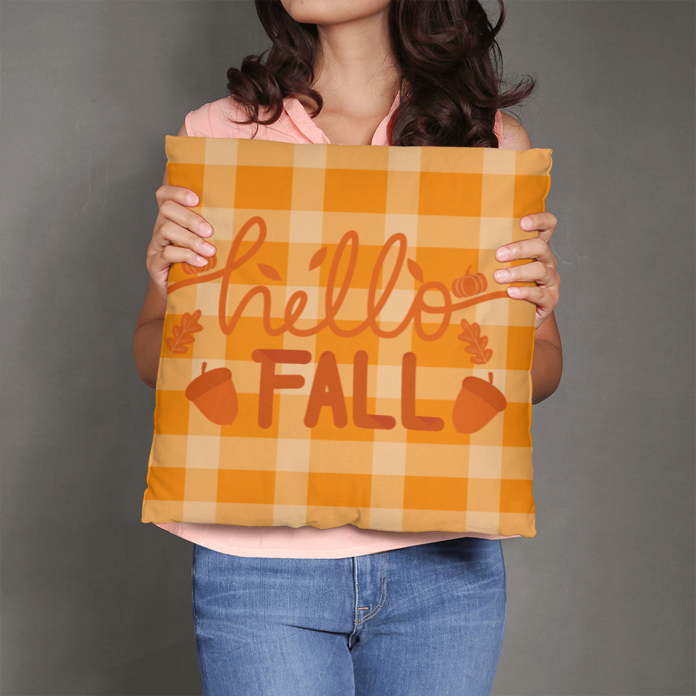 Plaid Hello Fall, Classic Pillow Case