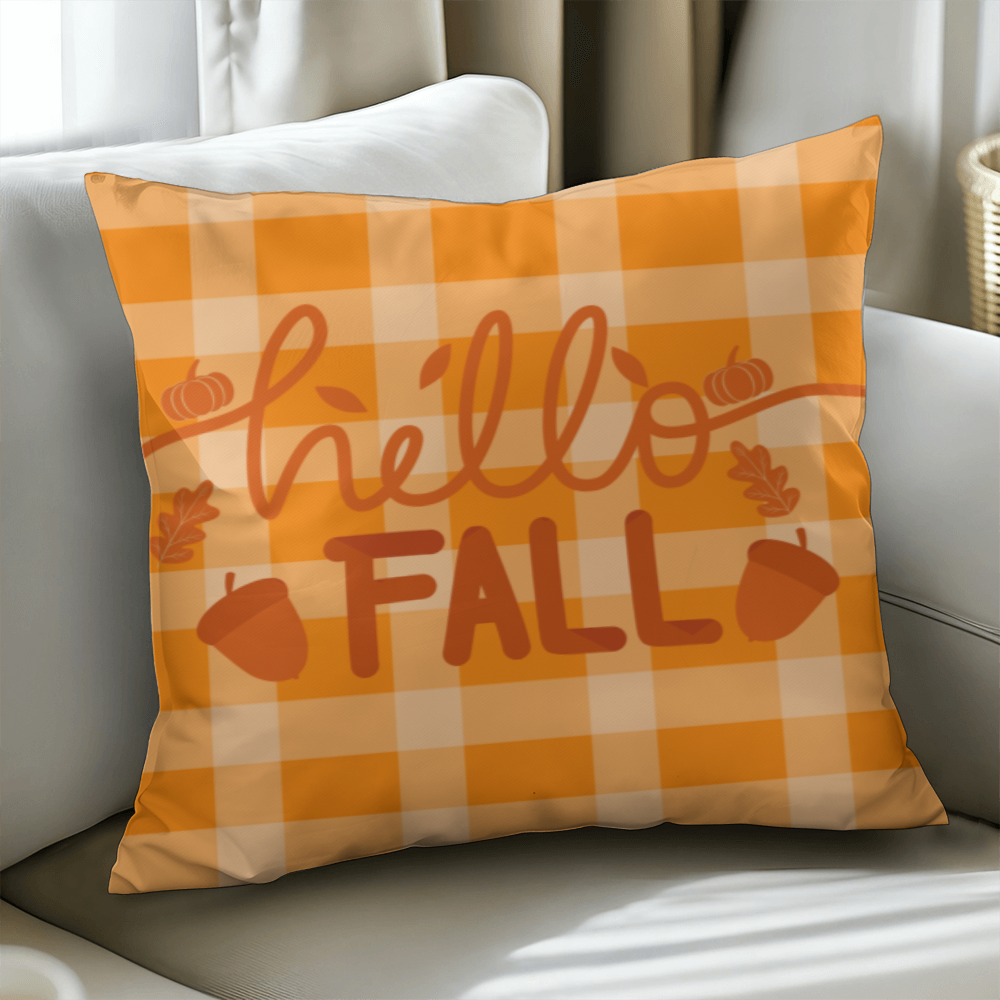 Plaid Hello Fall, Classic Pillow Case