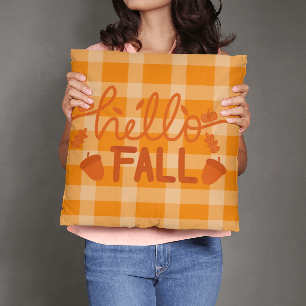 Plaid Hello Fall, Classic Pillow Case
