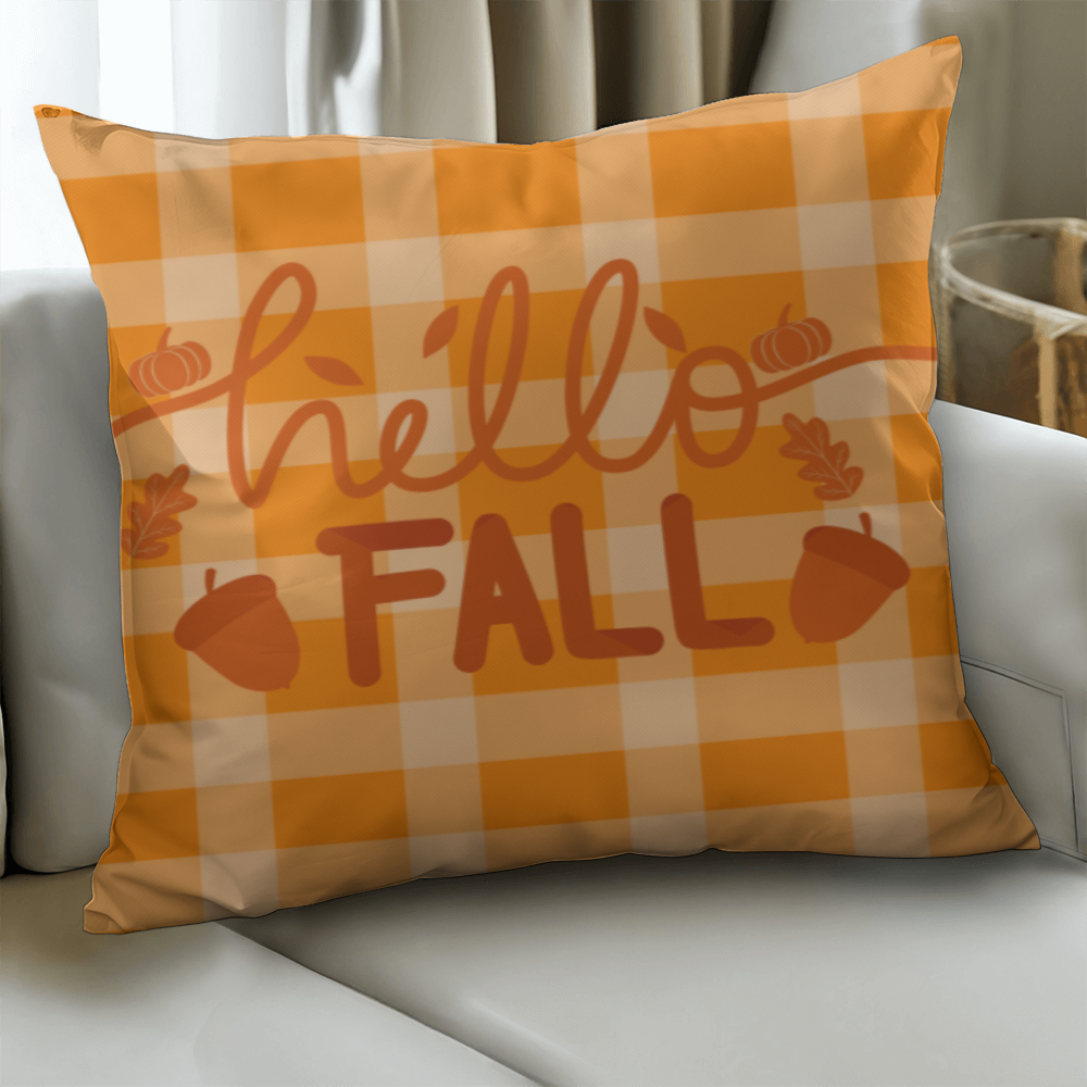 Plaid Hello Fall, Classic Pillow Case