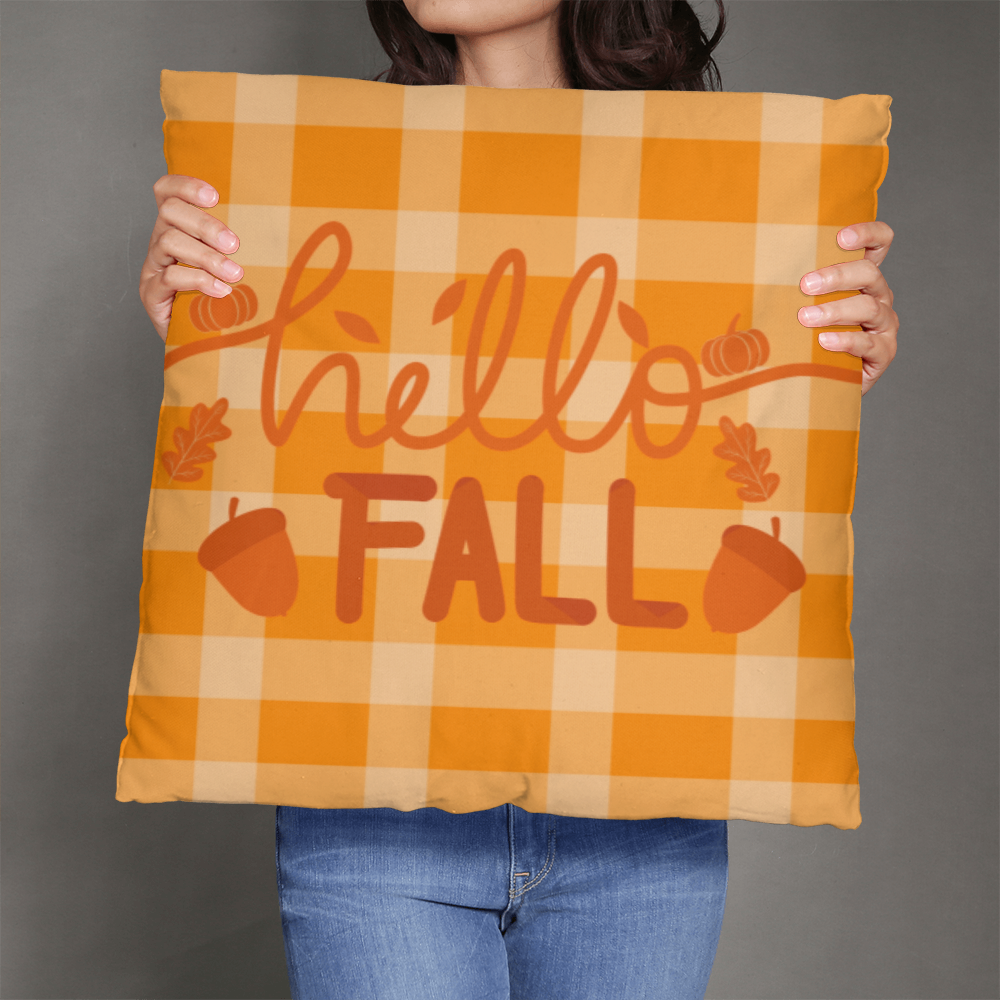 Plaid Hello Fall, Classic Pillow Case