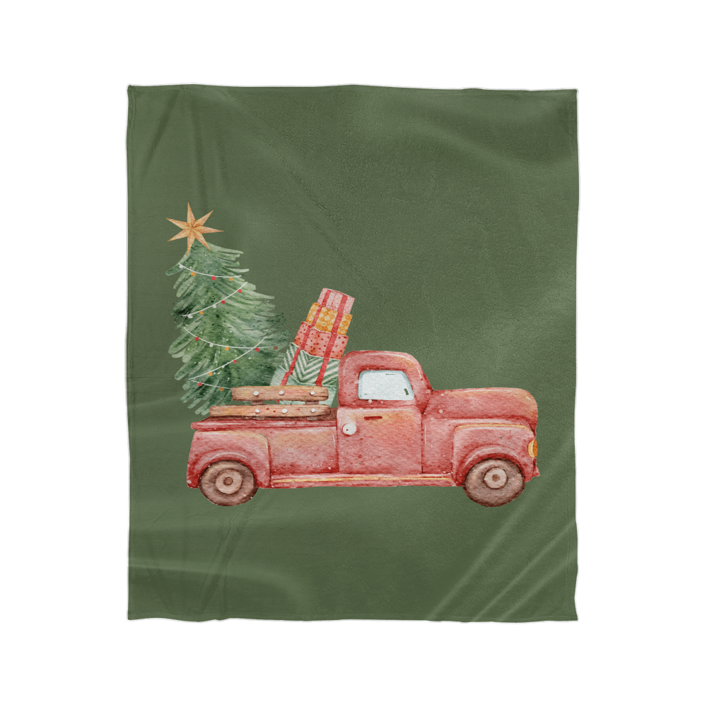 Christmas Truck, Milk Touch Fleece Blanket