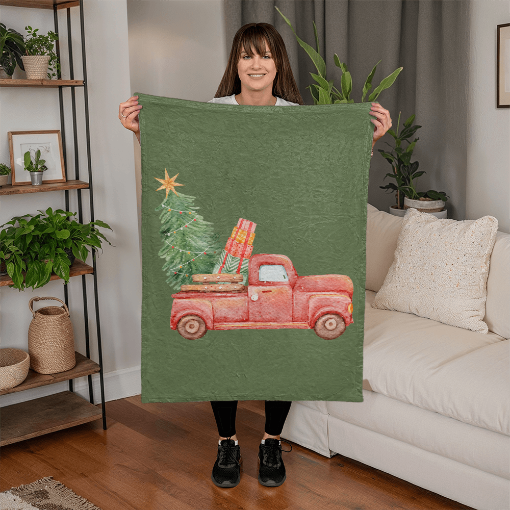 Christmas Truck, Milk Touch Fleece Blanket