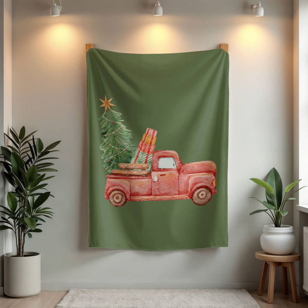 Christmas Truck, Milk Touch Fleece Blanket