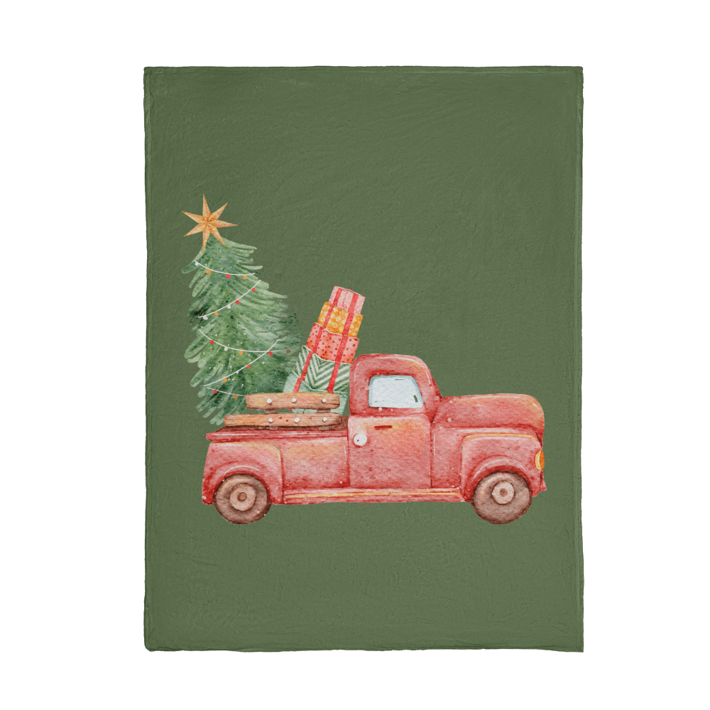 Christmas Truck, Milk Touch Fleece Blanket