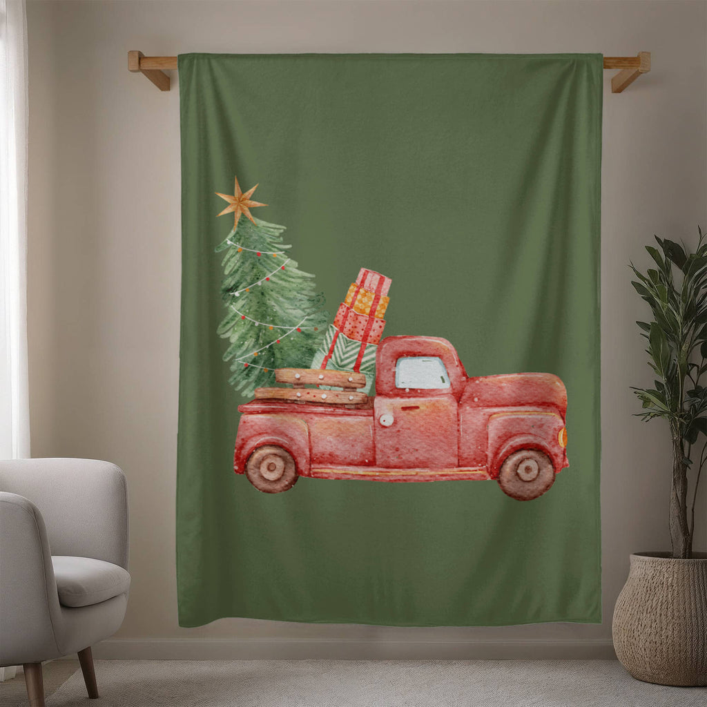 Christmas Truck, Milk Touch Fleece Blanket