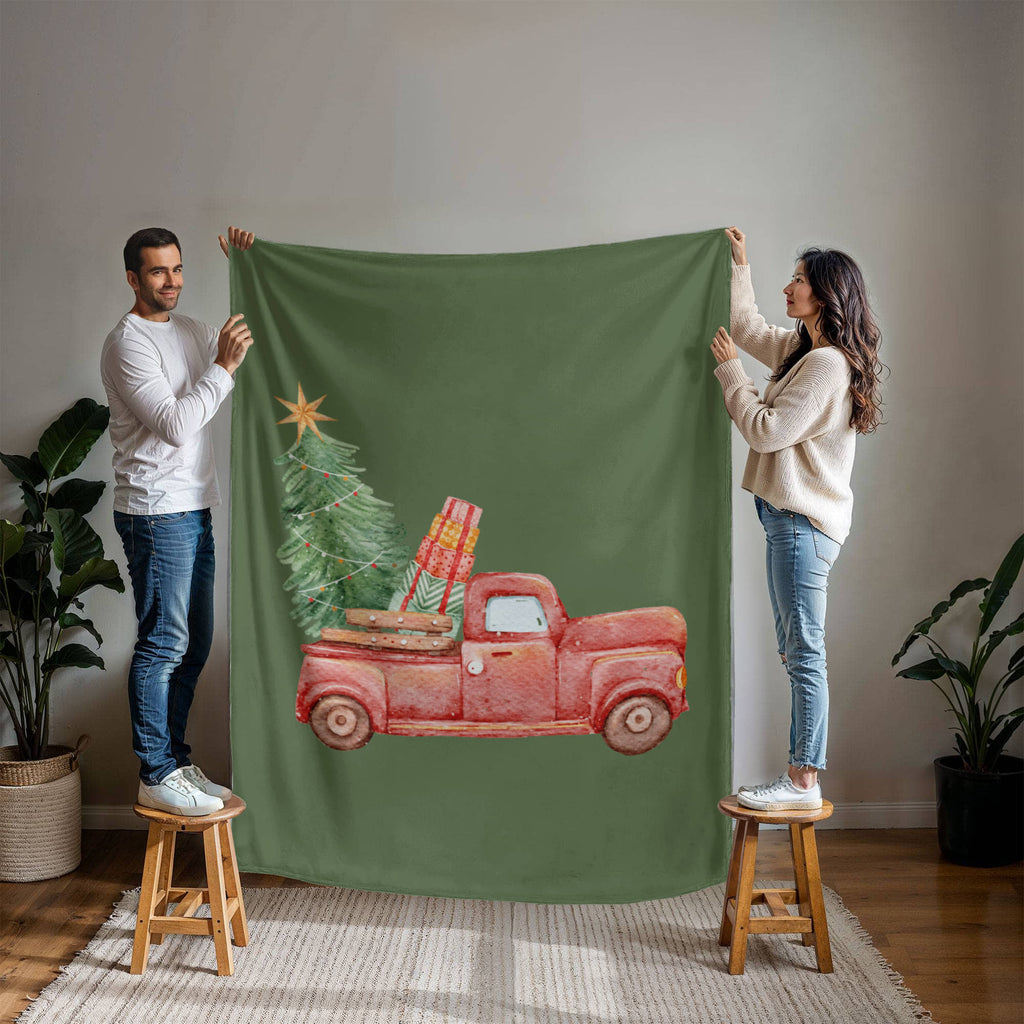 Christmas Truck, Milk Touch Fleece Blanket