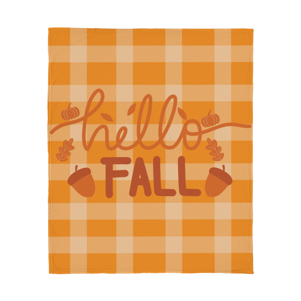 Hello Fall, Jersey Fleece Blanket