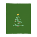 Simple Green Christmas Tree, Jersey Fleece Blanket