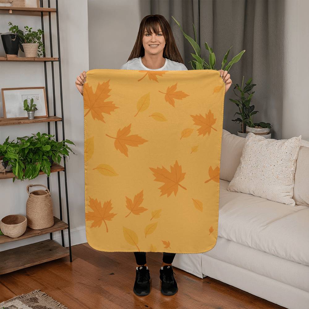 Fall leaves, Sherpa Fleece Blanket